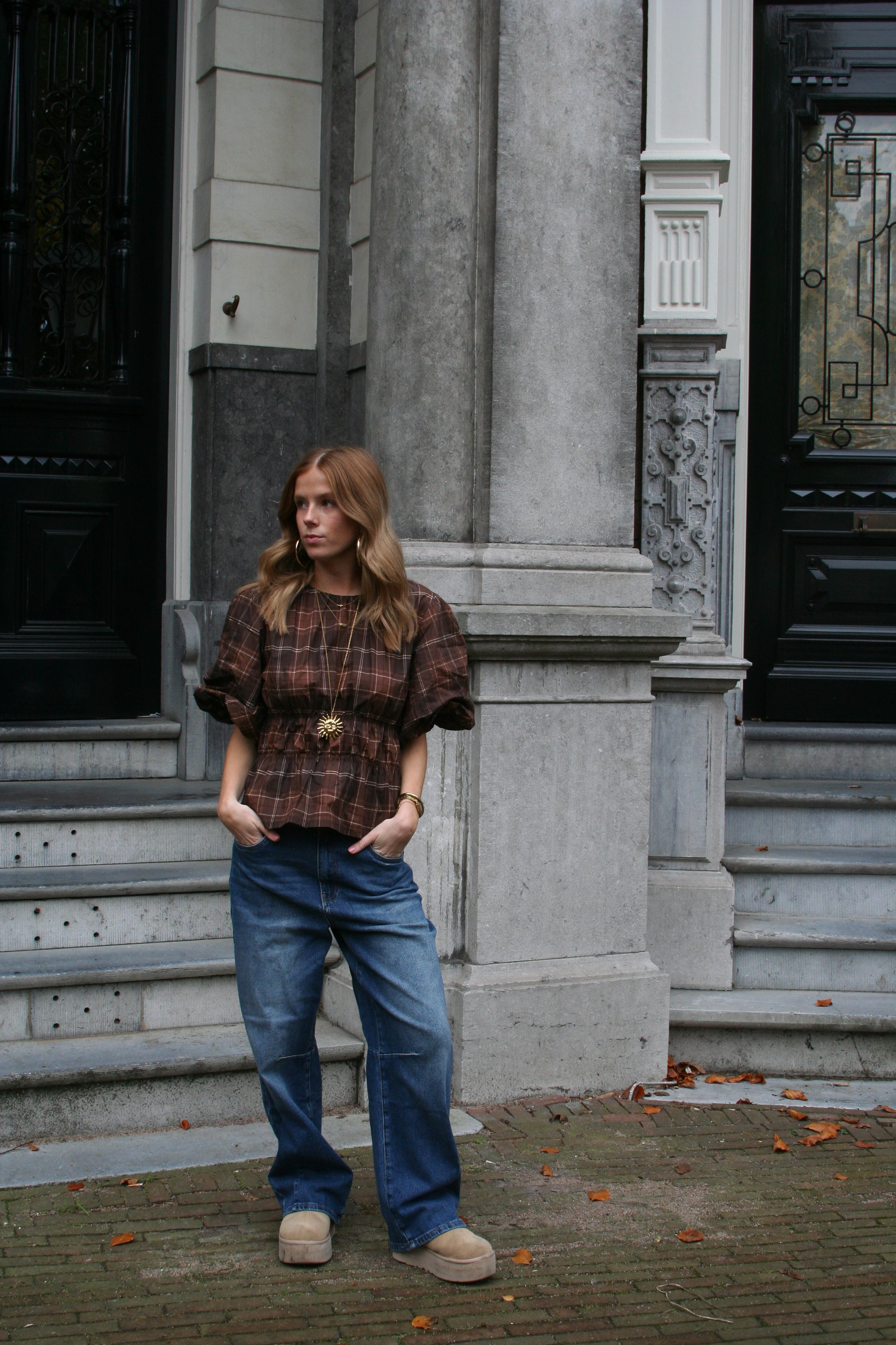 Mila Puff Blouse - Brown