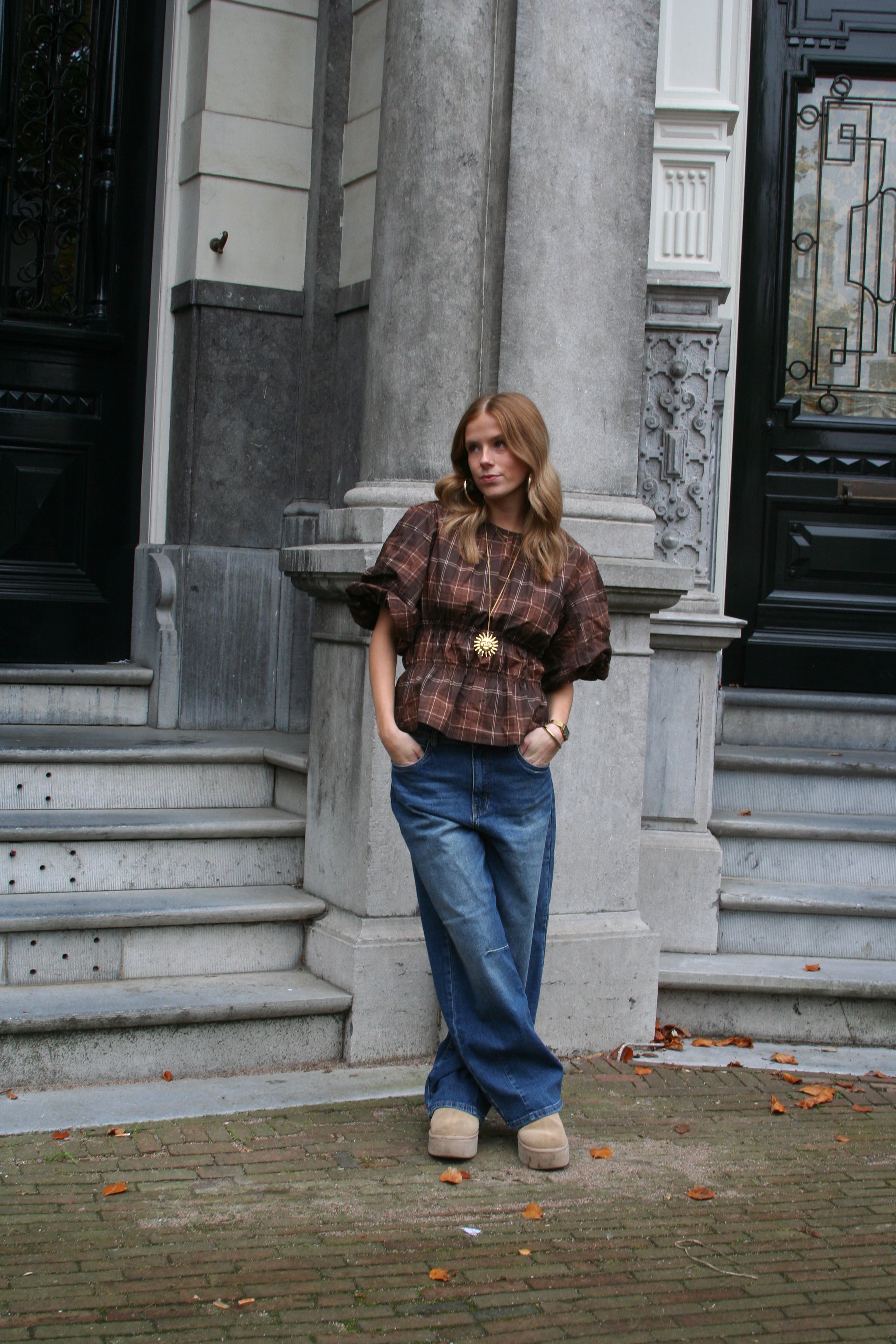 Mila Puff Blouse - Brown