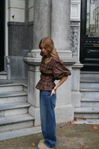 Mila Puff Blouse - Brown