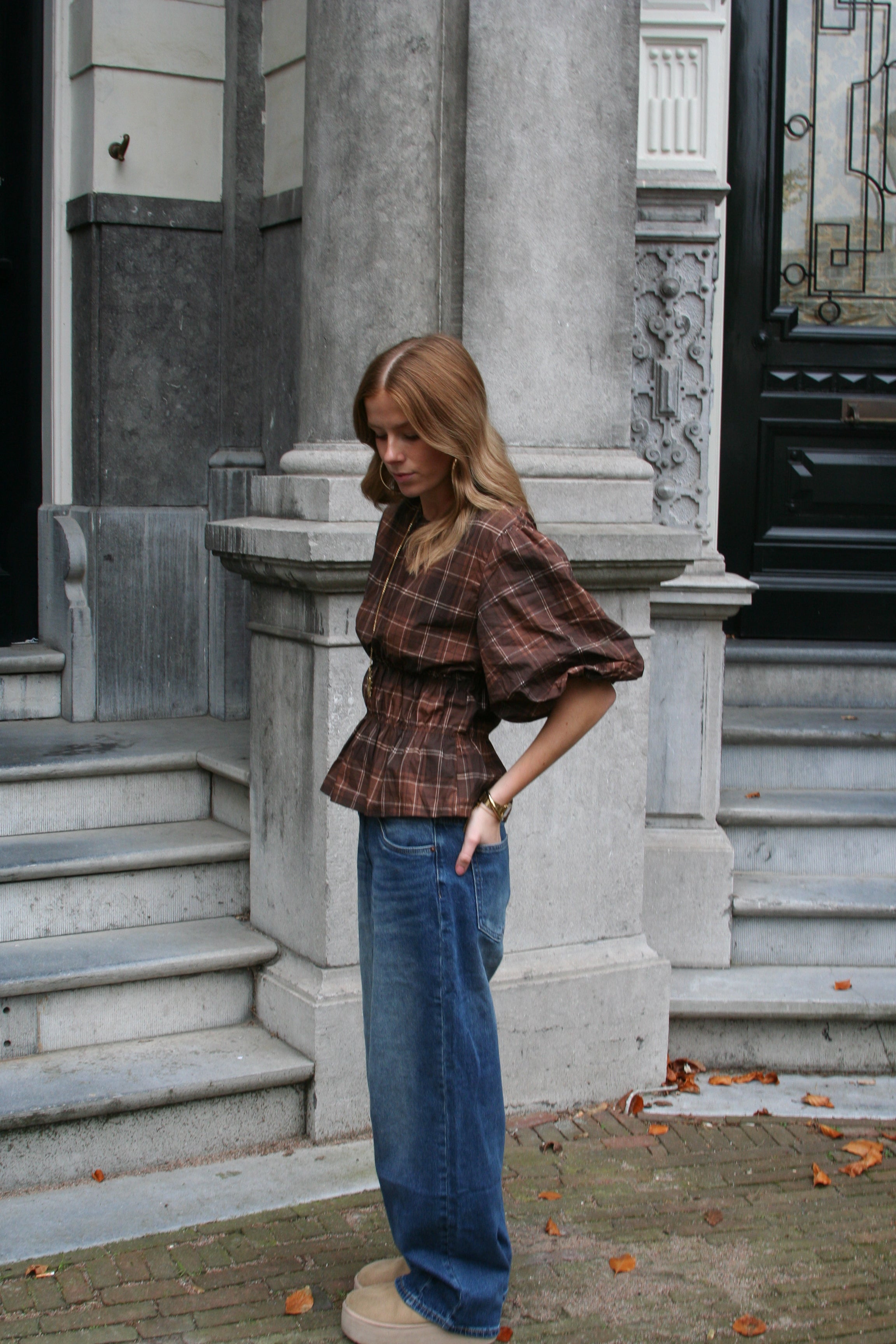 Mila Puff Blouse - Brown