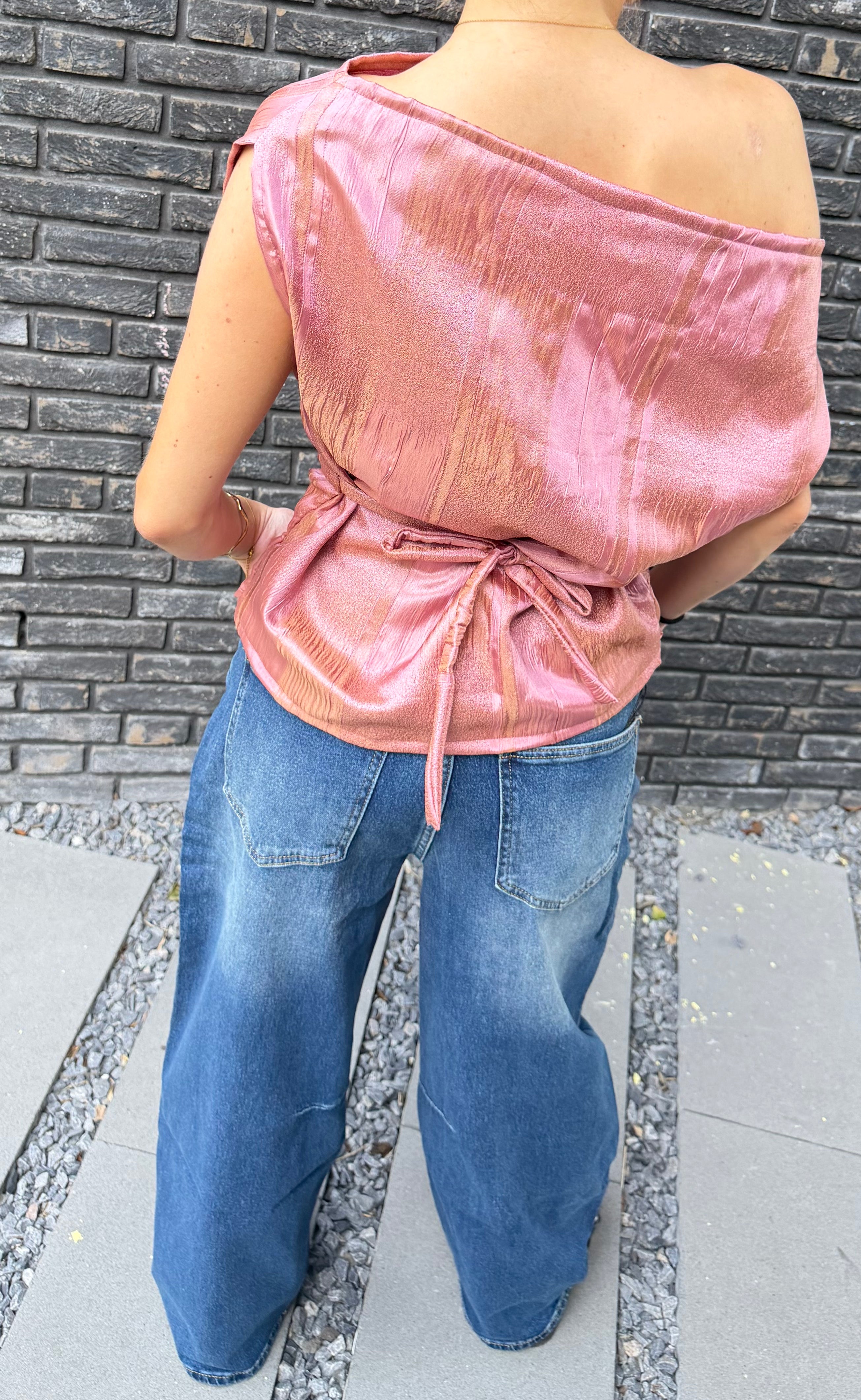 Rosé Off-Shoulder Top