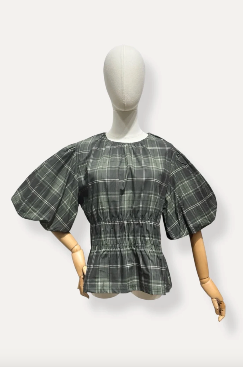 Mila Puff Blouse - Green
